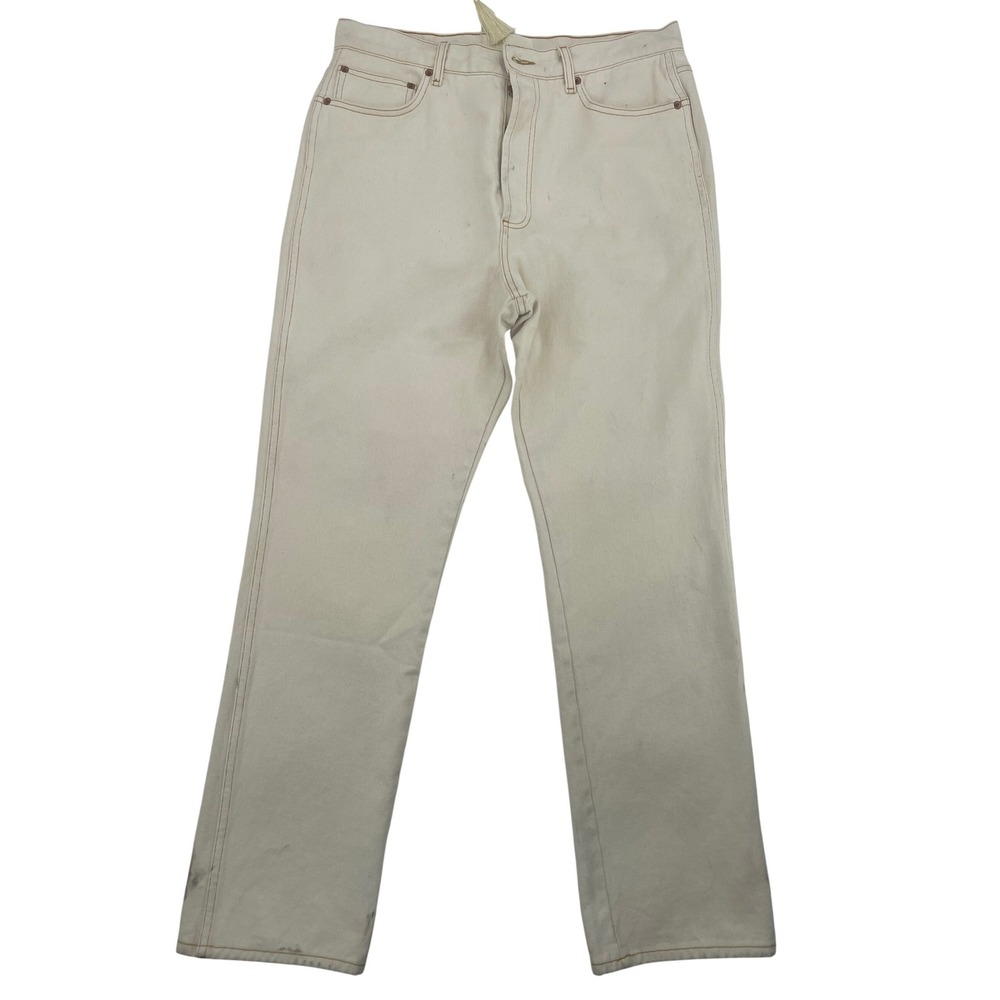 doen Straight Leg Jeans 32x31 Cream NWT Marks On Waist And Back Leg